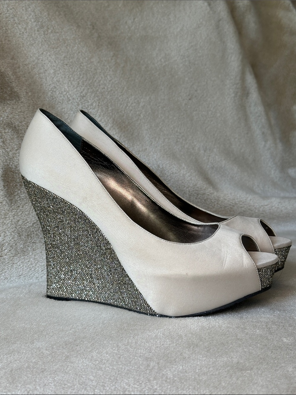Nina Women’s Peep-Toe Wedge Heels